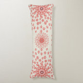 Coussins Longs Élégant Mandala Géométrique Rouge Textile de Lit & (Devant (Vertical))
