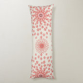 Coussins Longs Élégant Mandala Géométrique Rouge Textile de Lit & (Dos (Vertical))
