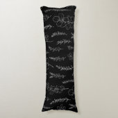 Coussins Longs Élégant Motif Eucalyptus noir et blanc  (Devant (Vertical))