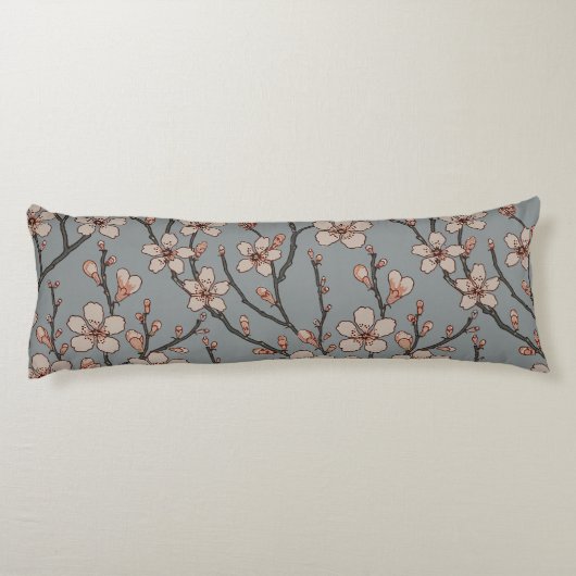 Coussins Longs Élégant Motif Fleur rose Douce Fleur Fleur de Ceri (Dos)