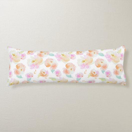 Coussins Longs Elégant motif floral pastel (Devant)