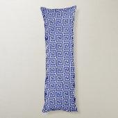 Coussins Longs Élégant Motif grec bleu et blanc (Dos (Vertical))