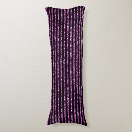 Coussins Longs Élégant noir violet Parties scintillant Glam Spark (Devant (Vertical))