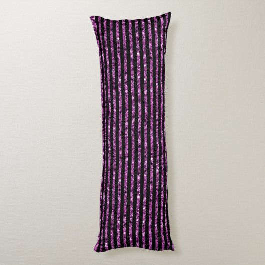 Coussins Longs Élégant noir violet Parties scintillant Glam Spark (Dos (Vertical))