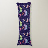 Coussins Longs Élégant Papillons violets et bleus brillants (Devant (Vertical))