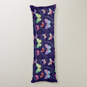 Coussins Longs Élégant Papillons violets et bleus brillants (Dos (Vertical))