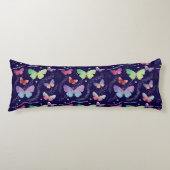 Coussins Longs Élégant Papillons violets et bleus brillants (Devant)