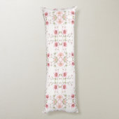 Coussins Longs Elegant Pink White Floral Body Pillow (Dos (Vertical))