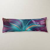 Coussins Longs Élégant Purple Turquoise Plumes Abstraites Chic Li (Dos)