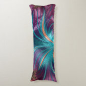 Coussins Longs Élégant Purple Turquoise Plumes Abstraites Chic Li (Devant (Vertical))