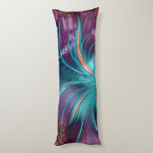 Coussins Longs Élégant Purple Turquoise Plumes Abstraites Chic Li (Dos (Vertical))