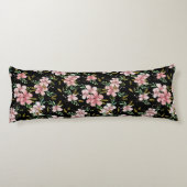 Coussins Longs Elégant rose Aquarelle Florale Noir Botanique (Dos)