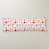 Coussins Longs Elégant rose Peach Purple Aquarelle Florale Blanc (Dos)