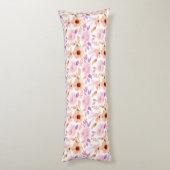 Coussins Longs Elégant rose Peach Purple Aquarelle Florale Blanc (Dos (Vertical))