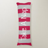 Coussins Longs Élégant rouge et gris rayé dire (Devant (Vertical))