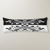 Coussins Longs Élégant style arlequin Abstrait noir et blanc (Devant)