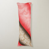 Coussins Longs Élégant tissu rouge et or avec floral complexe (Devant (Vertical))