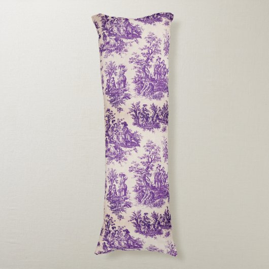Coussins Longs Elégant vintage violet toile de jouy (Devant (Vertical))