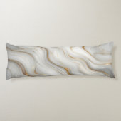 Coussins Longs Elegant White Gray Gold Marble Pattern Design  (Dos)
