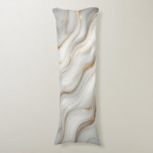 Coussins Longs Elegant White Gray Gold Marble Pattern Design  (Devant (Vertical))