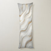 Coussins Longs Elegant White Gray Gold Marble Pattern Design  (Dos (Vertical))