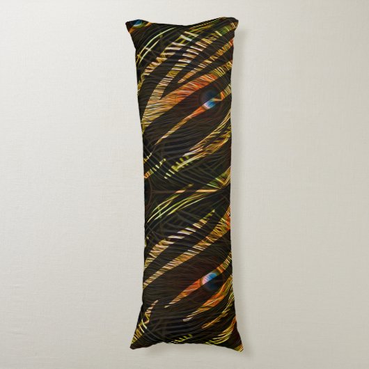 Coussins Longs Elégant Zebra Poster de animal Peacock Feathers (Devant (Vertical))