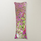 Coussins Longs Élégante Chartreuse Vert, Rose et Bleu Hydrangée (Devant (Vertical))