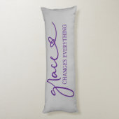 Coussins Longs Élégante Grace Change Tout Citer Purple Grey (Dos (Vertical))