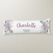 Coussins Longs Élégante Lavande et Fleurs de Pêche (Dos)