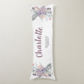 Coussins Longs Élégante Lavande et Fleurs de Pêche (Devant (Vertical))