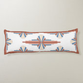 Coussins Longs Éléments Art déco en or rose, marron & bleu (Dos)