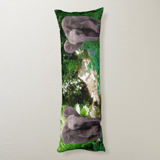 Coussins Longs Éléphant et jungle (Dos (Vertical))