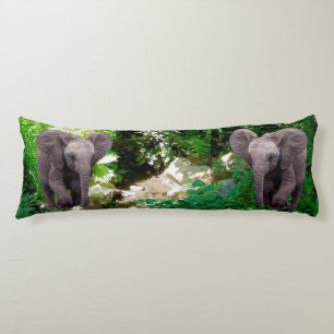 Coussins Longs Éléphant et jungle