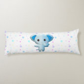 Coussins Longs Eléphant petit garçon bleu mignon (Dos)