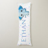 Coussins Longs Eléphant petit garçon bleu mignon (Devant (Vertical))