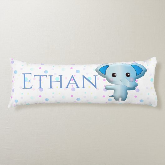 Coussins Longs Eléphant petit garçon bleu mignon (Devant)