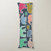 Coussins Longs Eléphants Colorés, Motif Des Eléphants, Zigzag (Devant (Vertical))