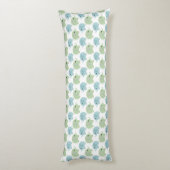 Coussins Longs Éléphants doux bleus et verts à pois (Dos (Vertical))