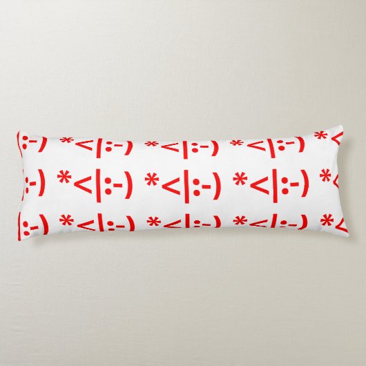Coussins Longs Elfe de Noël Emoticon Xmas ASCII Texte Art (Dos)