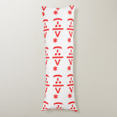 Coussins Longs Elfe de Noël Emoticon Xmas ASCII Texte Art (Devant (Vertical))
