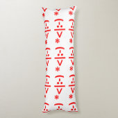 Coussins Longs Elfe de Noël Emoticon Xmas ASCII Texte Art (Dos (Vertical))