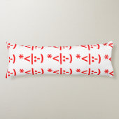 Coussins Longs Elfe de Noël Emoticon Xmas ASCII Texte Art (Devant)