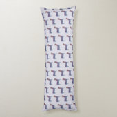 Coussins Longs Embossed Indigo Gradient Paw Print Dog Outline (Dos (Vertical))