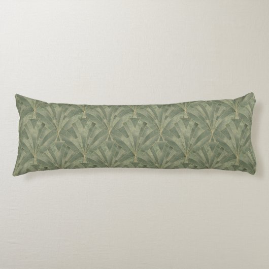 Coussins Longs Emerald Green et Gold Art déco Motif (Devant)