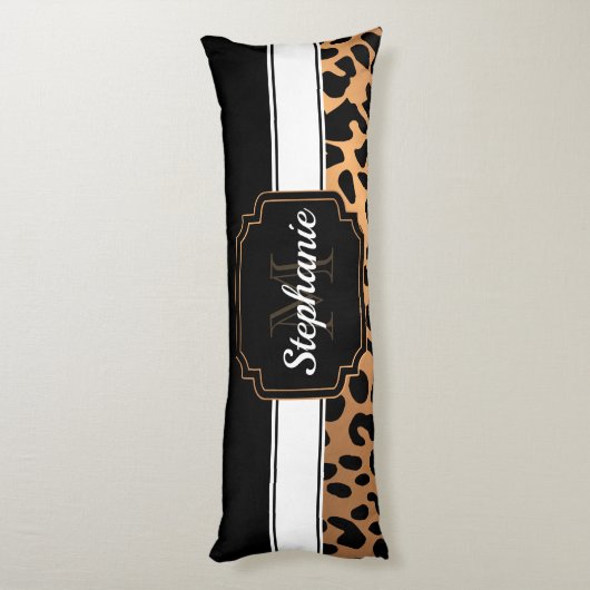 Coussins Longs Empreinte de léopard (Dos (Vertical))