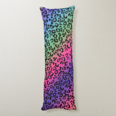 Coussins Longs Empreinte de léopard arc-en-ciel - lissage lisse (Dos (Vertical))