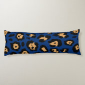 Coussins Longs Empreinte de léopard bleu (Dos)