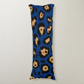 Coussins Longs Empreinte de léopard bleu (Devant (Vertical))