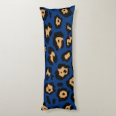 Coussins Longs Empreinte de léopard bleu (Dos (Vertical))