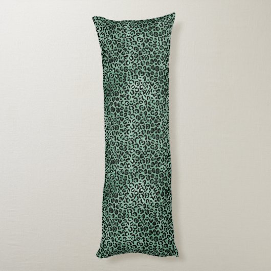 Coussins Longs Empreinte de léopard Glam vert fille (Dos (Vertical))